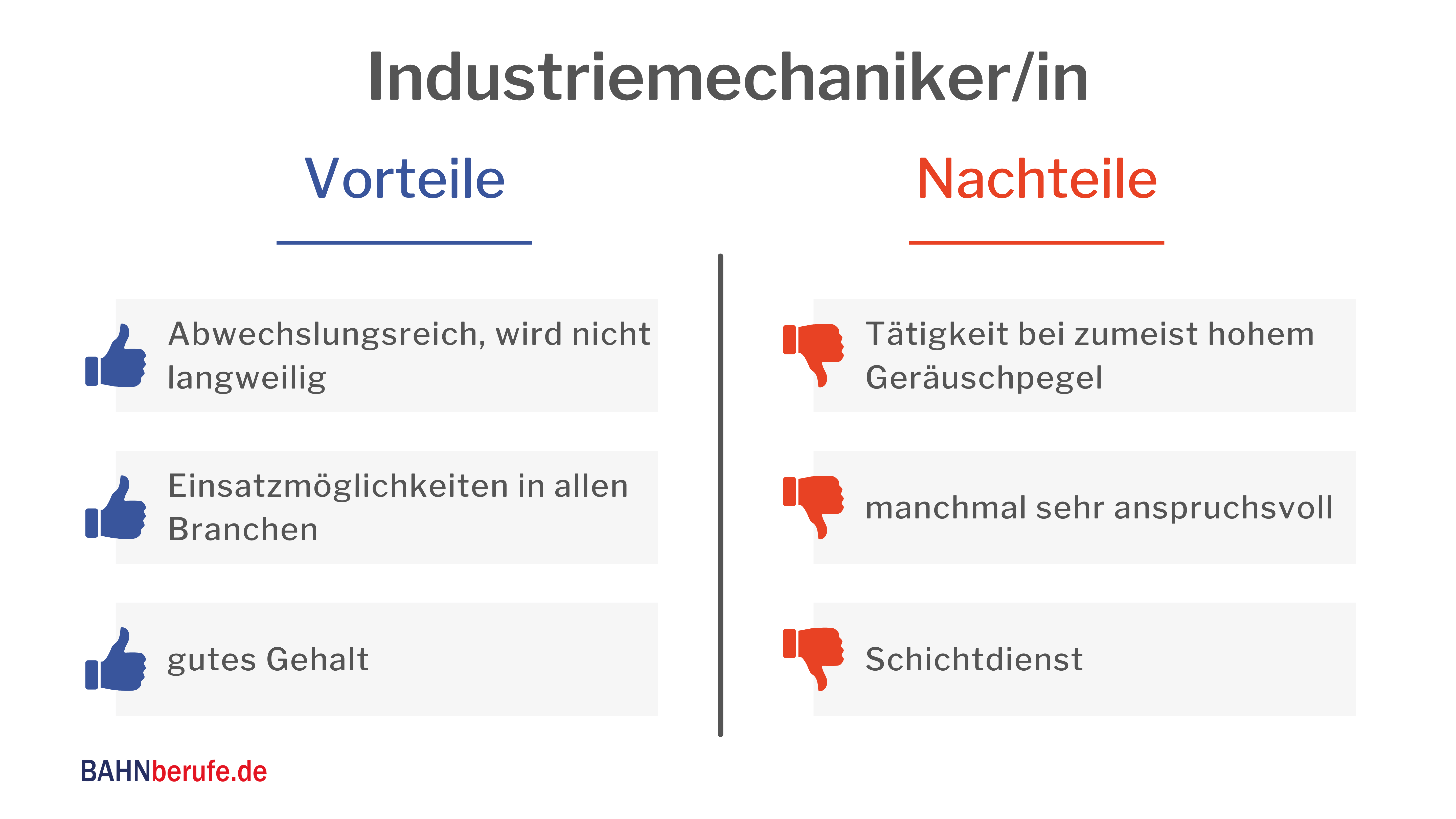 Berufsbild - Industriemechaniker ÖPNV- Vorteile Nachteile - bahnberufe.de