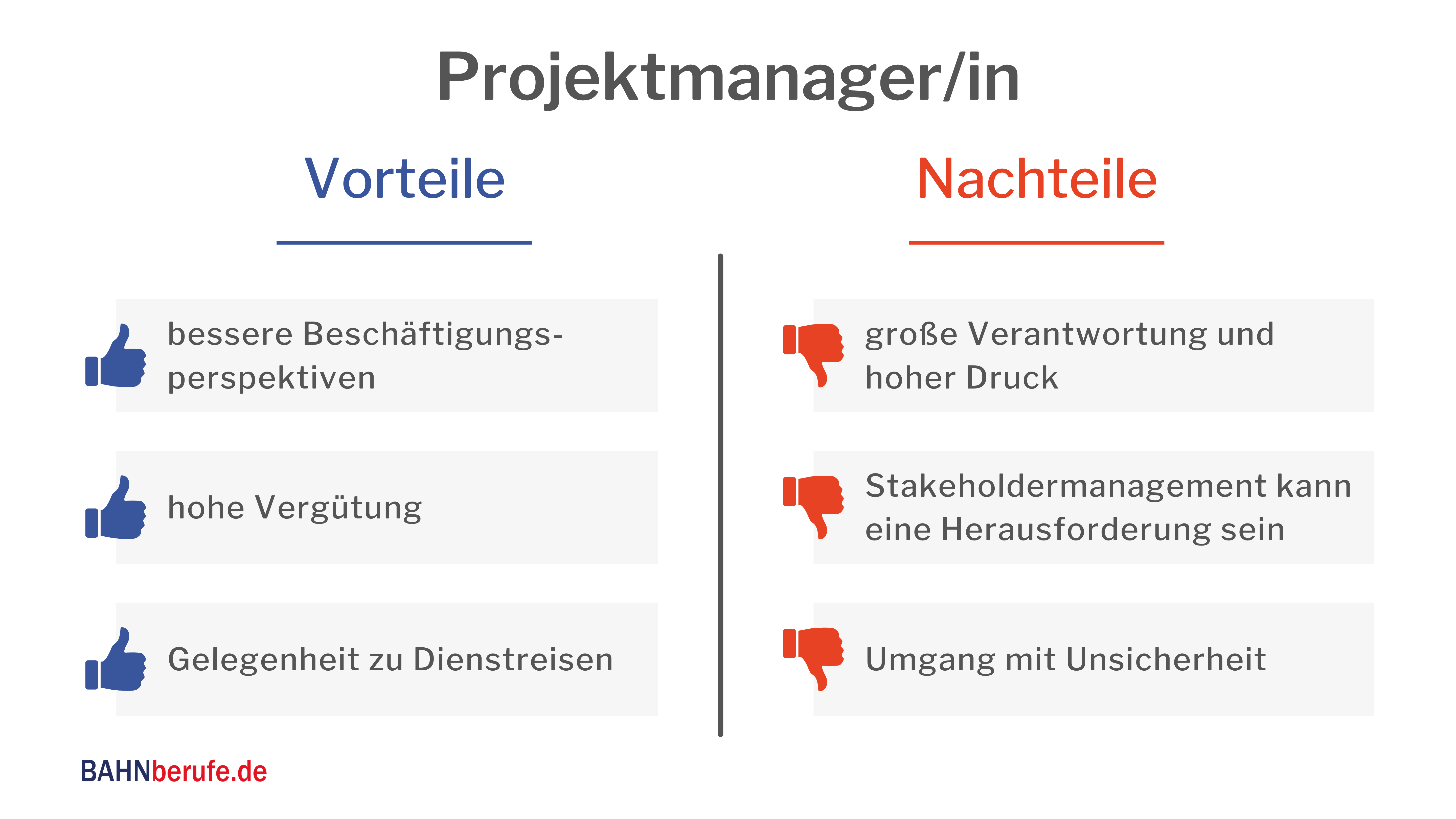Berufsbild - Projektmanager ÖPNV- Vorteile Nachteile - bahnberufe.de